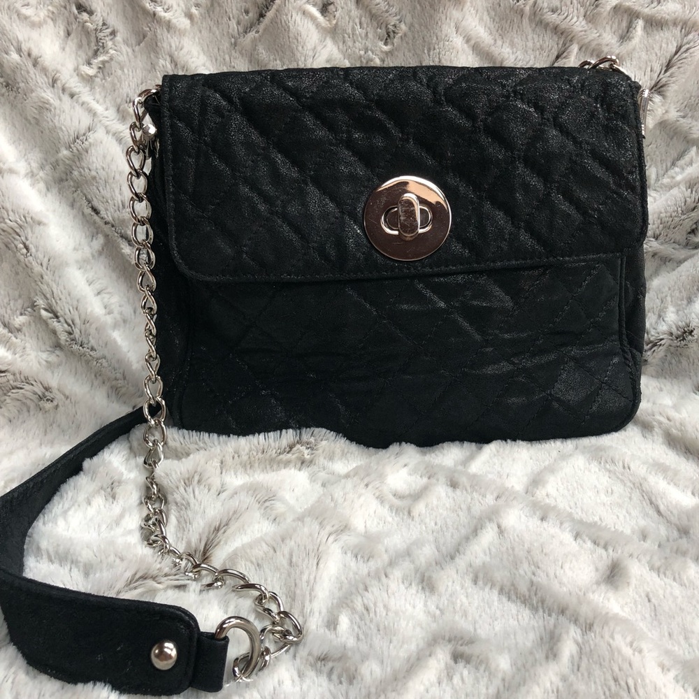 Black leather bag